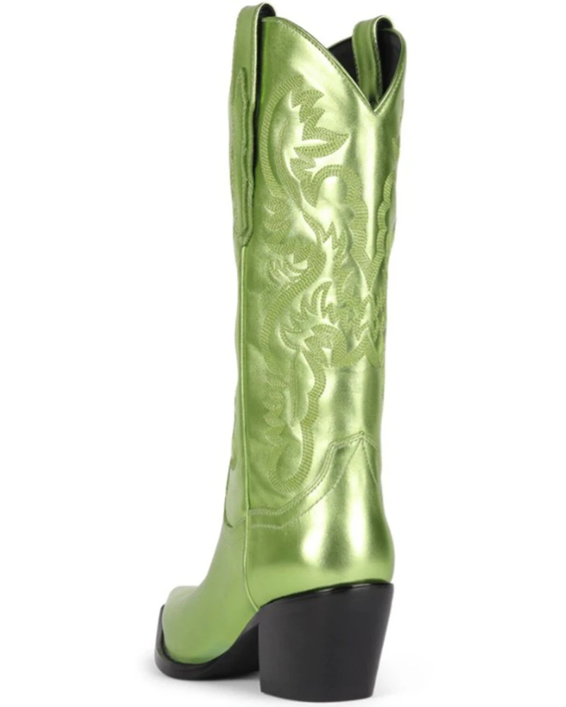Jeffrey Campbell Women's Dagget Metallic Western Boots - Snip Toe