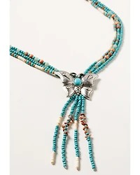 Shyanne Women's Wildflower Bloom Butterfly Bolo Necklace