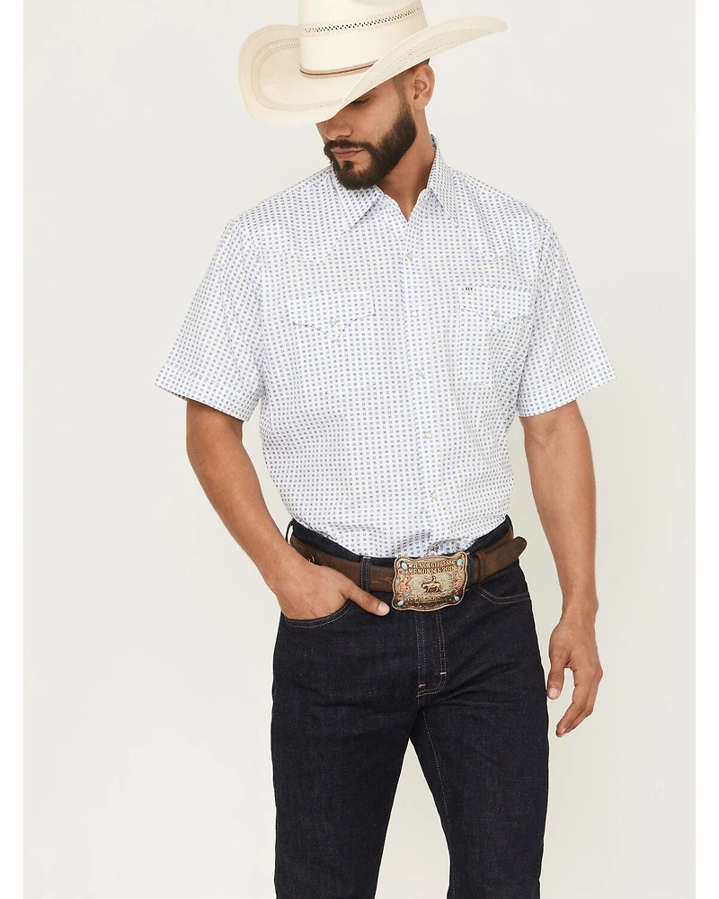 Ely Walker Men's Geo Print Short Sleeve Snap Western Shirt