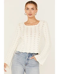 Shyanne Women's Bell Sleeve Pointelle Sweater