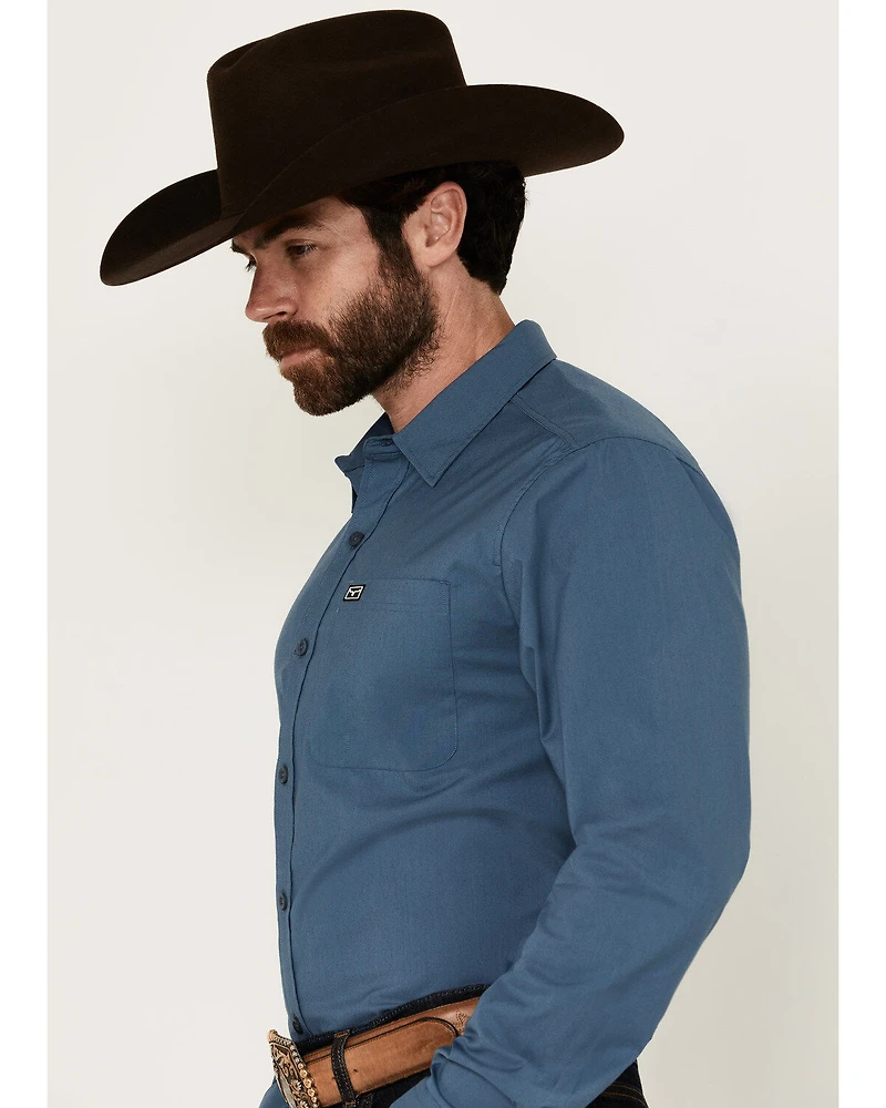 Kimes Ranch Men's Linville Solid Long Sleeve Button-Down Performance Western Shirt