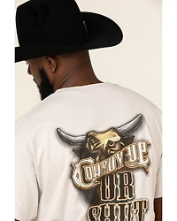 Cowboy Up Men's or Shut Short Sleeve Graphic T-Shirt