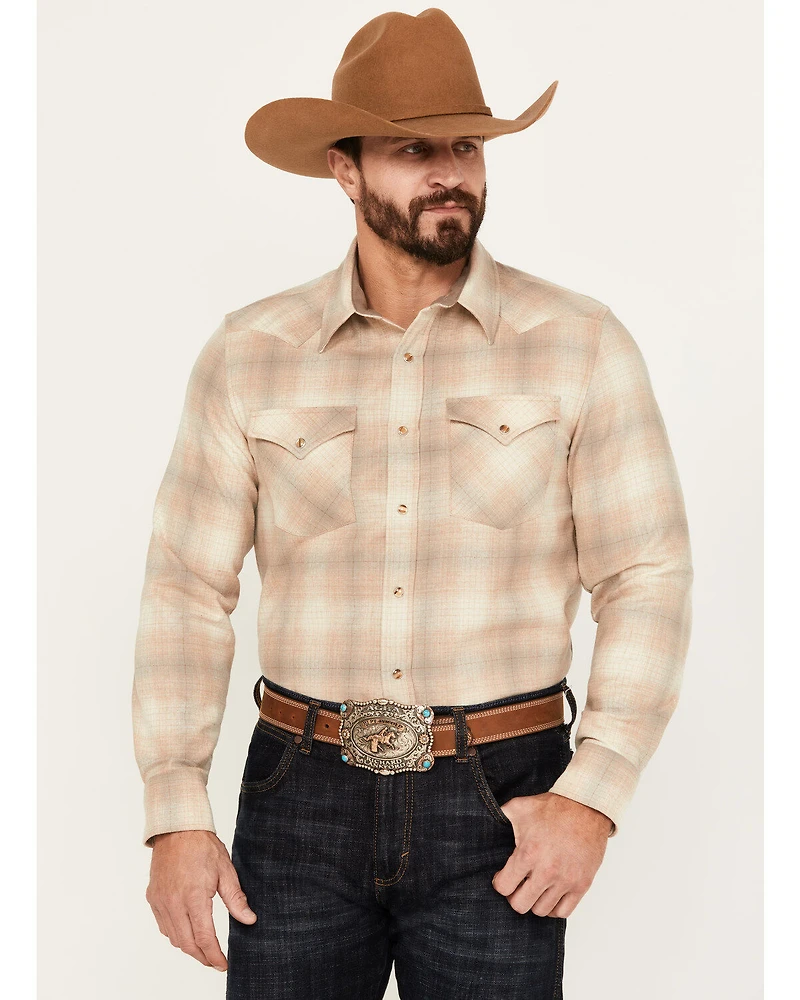 Pendleton Men's Canyon Plaid Print Long Sleeve Western Flannel Snap Shirt