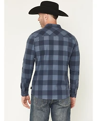 Brothers and Sons Men's Kent Plaid Print Long Sleeve Button-Down Stretch Western Shirt