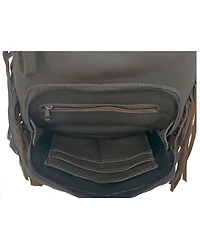 American West Women's Southwestern Tapestry Fringe Handbag