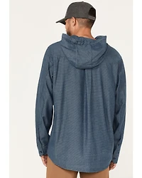 Brothers and Sons Men's Striped Pullover Hooded Long Sleeve Western Flannel Shirt