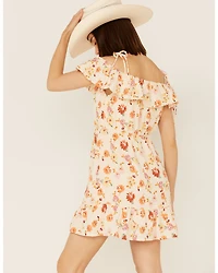 Sadie & Sage Women's Floral Print Moments of Joy Peplum Mini Dress