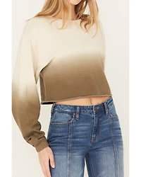 Cleo + Wolf Women's Ombre Cropped Dolman Sweatshirt