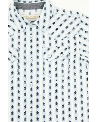 Cody James Toddler Boys' Outlaw Pass Striped Print Short Sleeve Snap Western Shirt