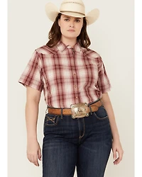 Ariat Women's Billie Jean Plaid Print Short Sleeve Button-Down Western Shirt - Plus