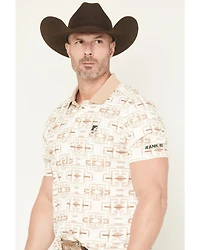 RANK 45® Men's Shoot All Over Southwestern Print Short Sleeve Button-Down Polo
