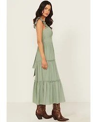 Ash & Violet Women's Flutter Sleeve Midi Dress