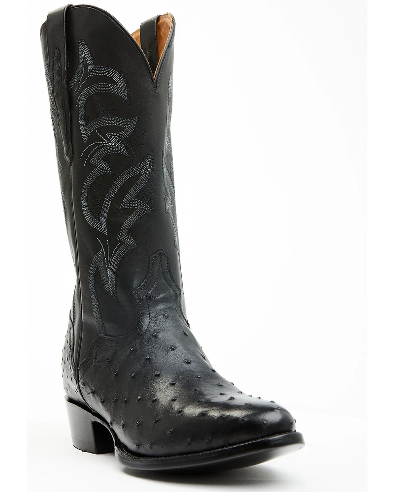 EL Dorado Men's Full Quill Ostrich Exotic Western Boots - Round Toe