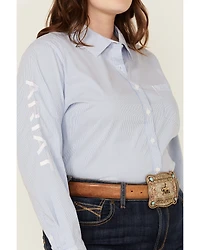 Ariat Women's Striped Team Kirby Long Sleeve Button-Down Stretch Western Shirt - Plus