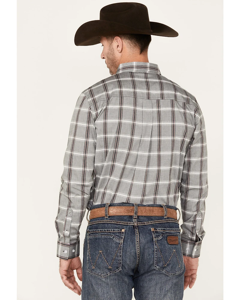 Cody James Men's Tall Pour Long Sleeve Plaid Print Button-Down Stretch Western Shirt