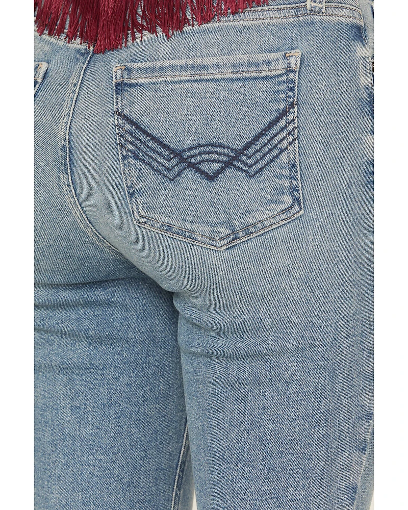 Idyllwind Women's Arbor Medium Wash Outlaw High Rise Flare Super Stretch Denim Jeans