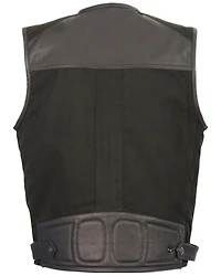 Milwaukee Leather Men's & Canvas Zipper Front Super Utility Multi Pocket Vest