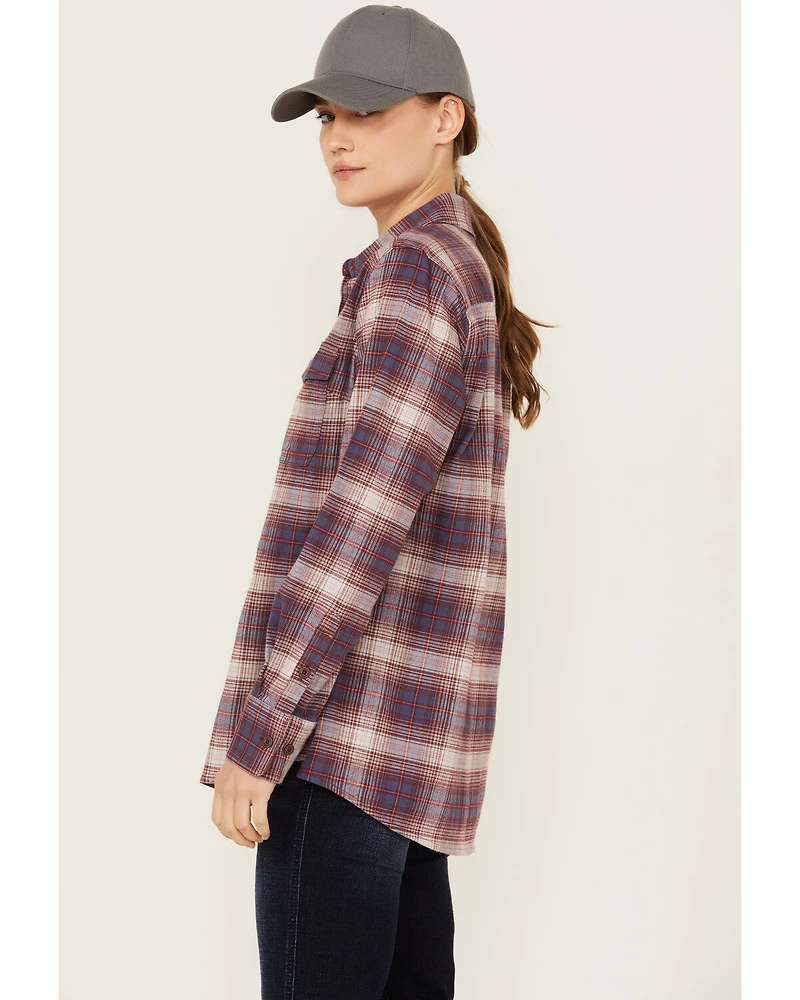 Ariat Women's Rebar Plaid Print DuraStretch Long Sleeve Button-Down Flannel Work Shirt