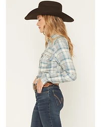 Shyanne Women's Plaid Print Long Sleeve Button-Down Flannel Shirt