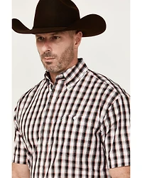 Wrangler Men's Classic Plaid Print Short Sleeve Button-Down Western Shirt