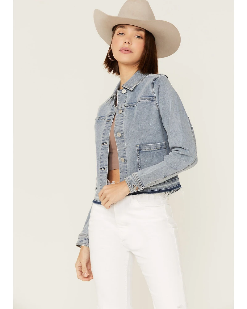 Shyanne Women's Released Hem Frayed Denim Jacket