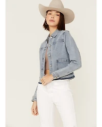 Shyanne Women's Released Hem Frayed Denim Jacket