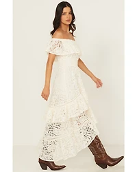 Shyanne Women's Lace Off The Shoulder High-Low Dress