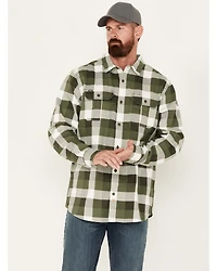 Hawx Men's FR Midweight Plaid Print Long Sleeve Button-Down Work Shirt - Big & Tall