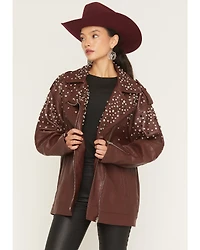 Azalea Wang Women's Catrine Studded Faux Leather Jacket