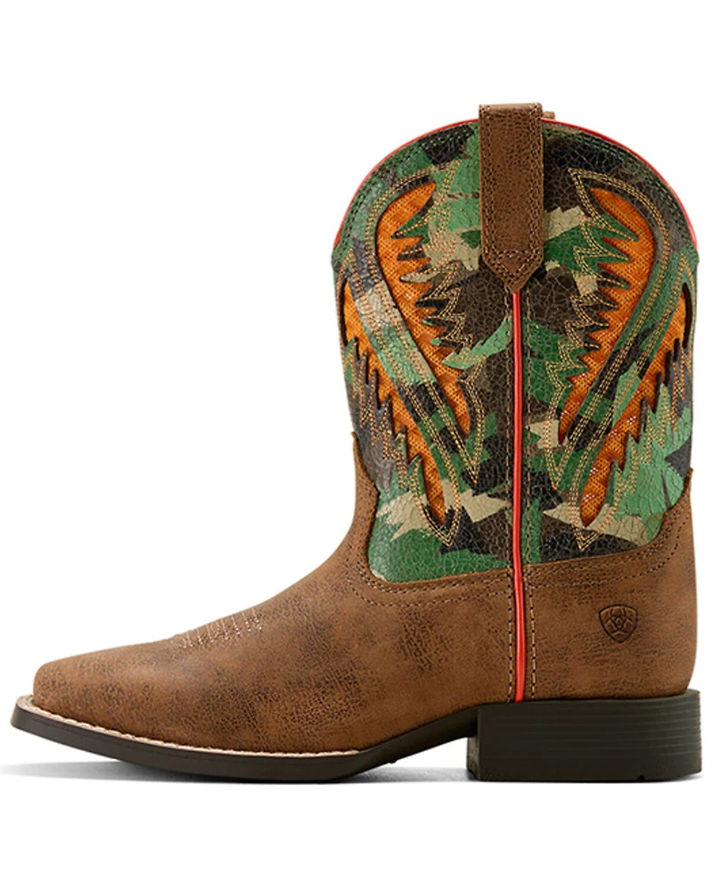 Ariat Boys' Quickdraw VentTek Camo Western Boots - Broad Square Toe