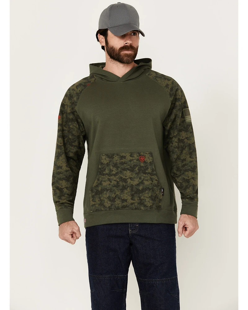 Ariat Men's FR DuraStretch Patriot Camo Print Hooded Sweatshirt