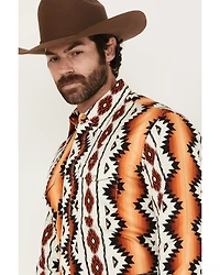 Wrangler Men's Checotah Southwestern Print Long Sleeve Snap Western Shirt