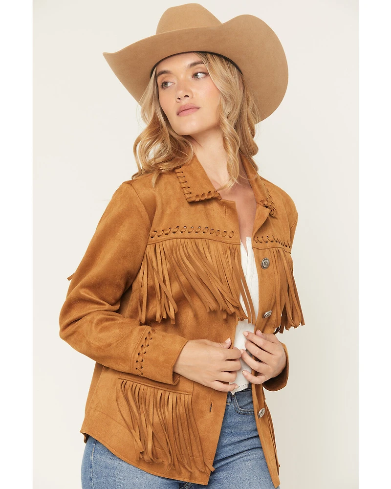 Idyllwind Women's Norton Faux Suede Fringe Shacket