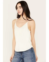 Shyanne Women's Crochet Lace Faux Suede Cami Top