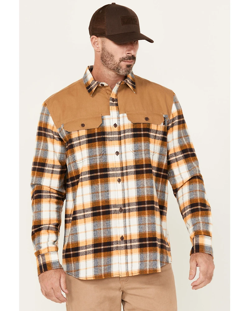Hawx Men's Wilson Plaid Print Long Sleeve Button-Down Flannel Work Shirt