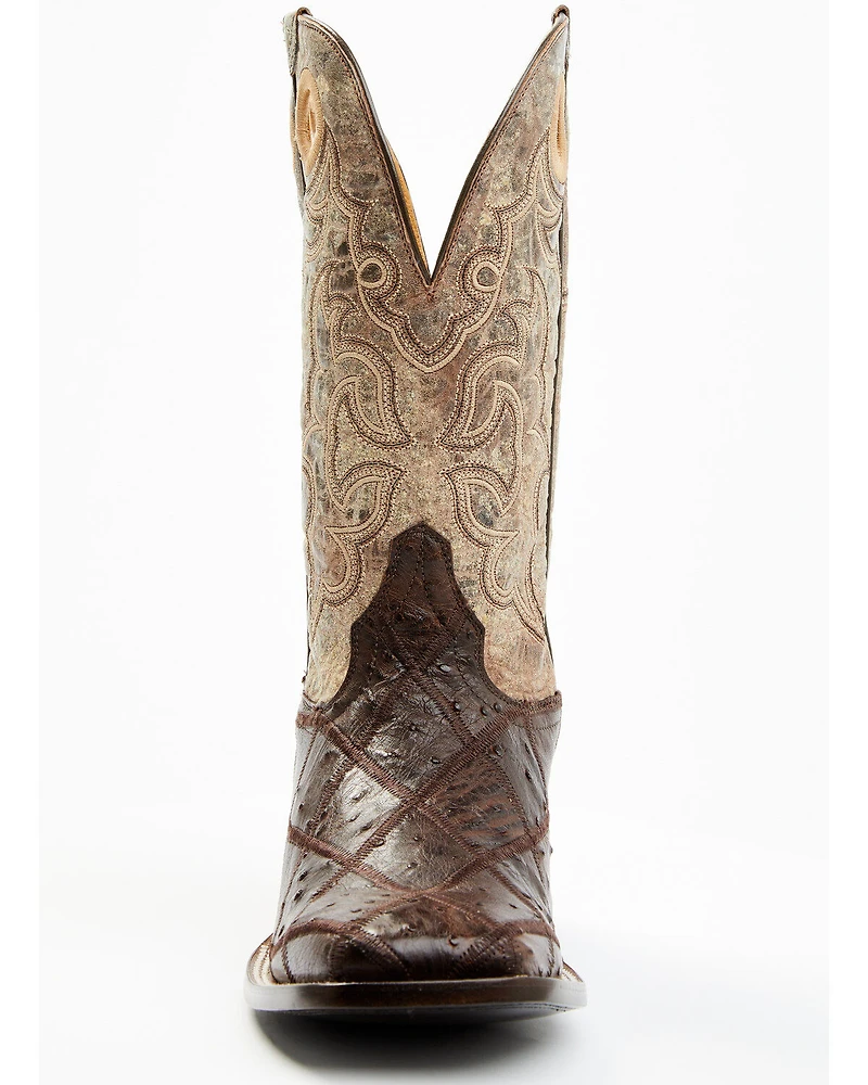 Cody James Men's Exotic Full Quill Ostrich Western Boots - Broad Square Toe