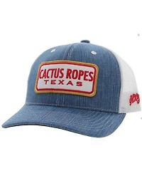 Hooey Men's Cactus Ropes Patch Denim Trucker Cap