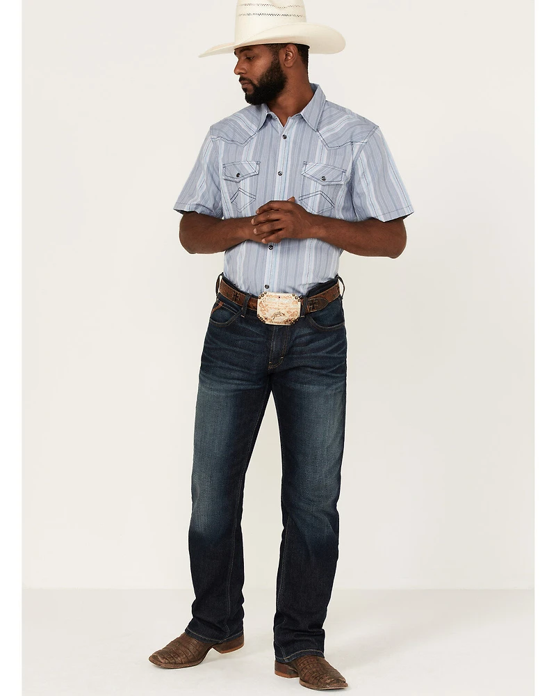 Cody James Men's Springs Vertical Stripe Short Sleeve Snap Western Shirt