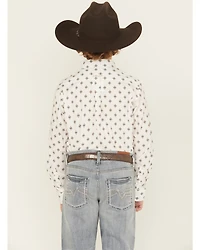 Ariat Boys' Classic Geo Print Long Sleeve Button-Down Western Shirt