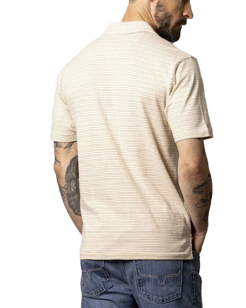 Kimes Ranch Men's Harlan Striped Short Sleeve Button-Down Polo Shirt