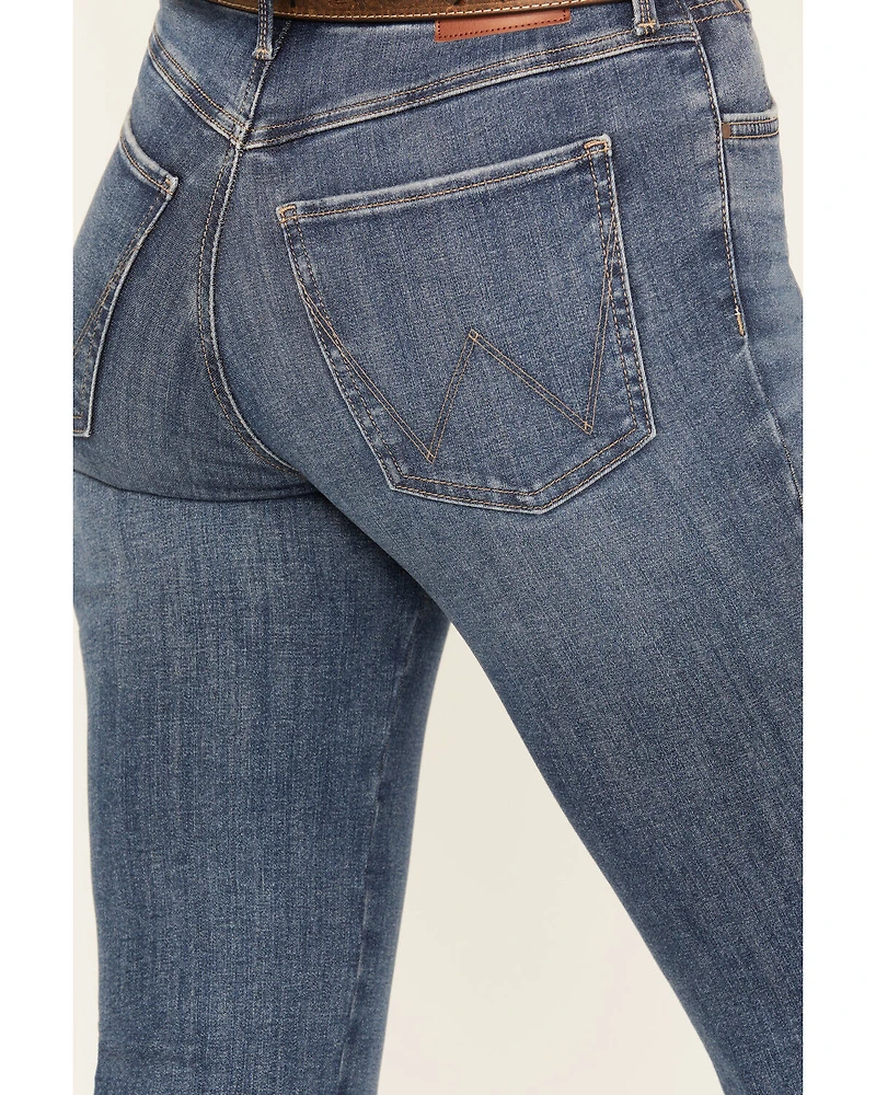 Wrangler Women's Lily Medium Wash Bespoke High Rise Flare Stretch Denim Jeans