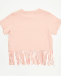 Shyanne Toddler Girls' Can't Be Tamed Short Sleeve Fringe Graphic Tee
