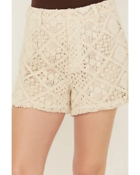 Miss Me Women's High Rise Crochet Shorts