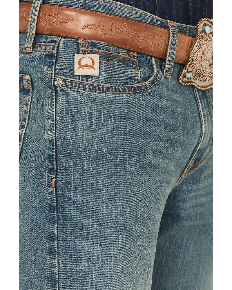 Cinch Men's Medium Wash Relaxed Bootcut Performance Stretch Denim Jeans