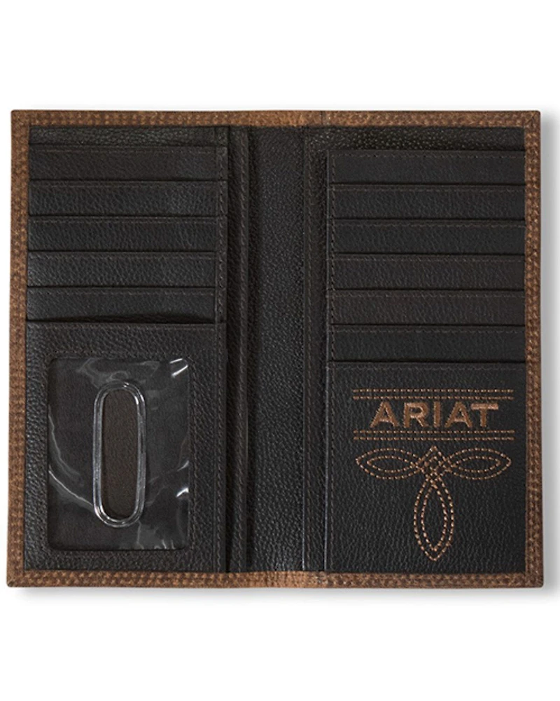 Ariat Men's Bull Hide Embroidered Rodeo Wallet