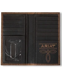 Ariat Men's Bull Hide Embroidered Rodeo Wallet