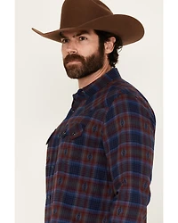 Moonshine Spirit Men's Fireland Dobby Plaid Print Long Sleeve Snap Western Shirt