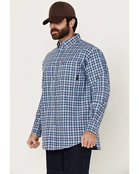 Ariat Men's FR Sierra Plaid Print Long Sleeve Button-Down Work Shirt