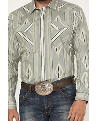 Panhandle Slim Men's Southwestern Striped Print Long Sleeve Snap Western Shirt