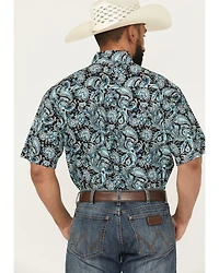 Cinch Men's Paisley Print Short Sleeve Button-Down Western Shirt